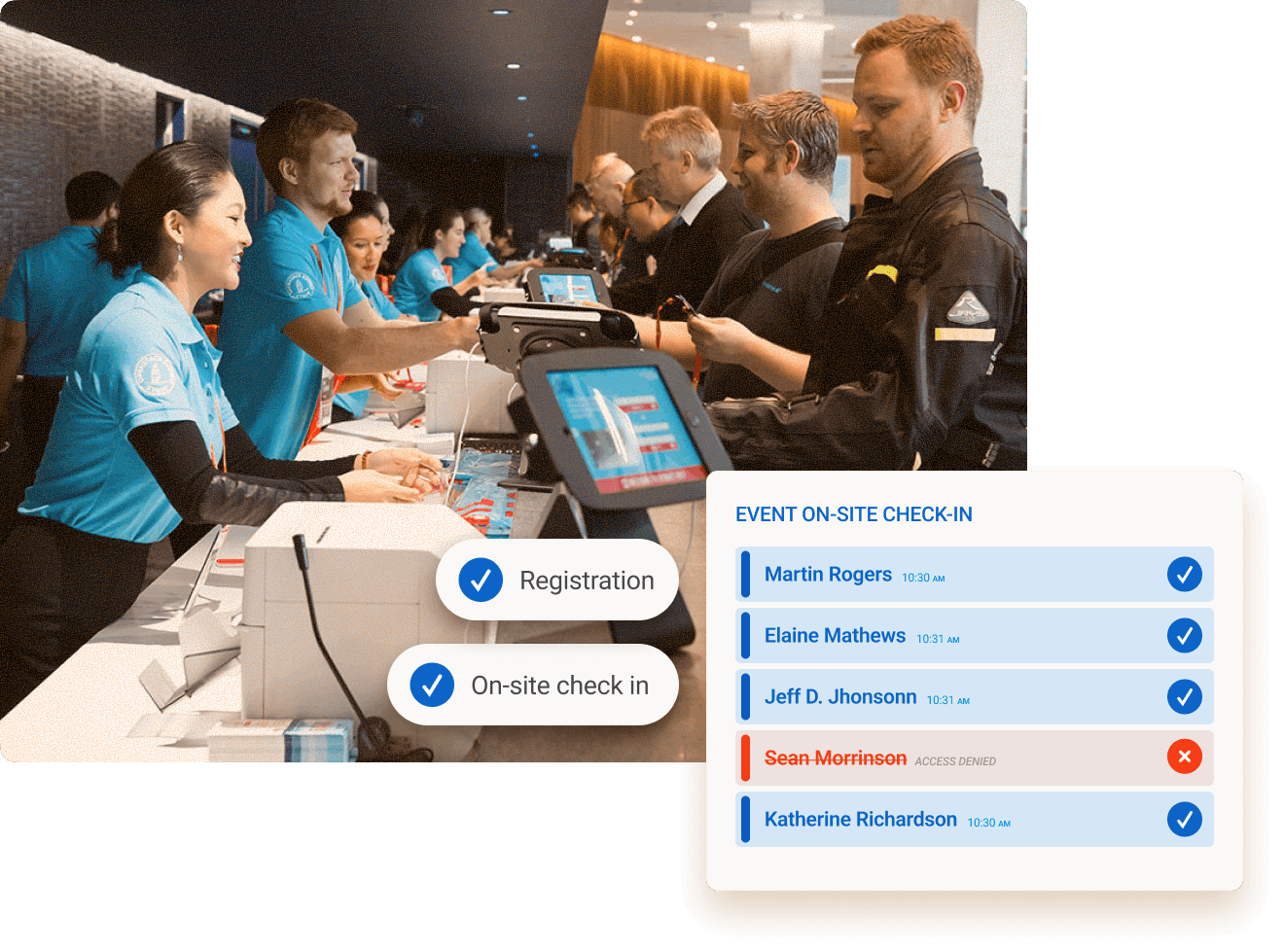On-site event check-in
